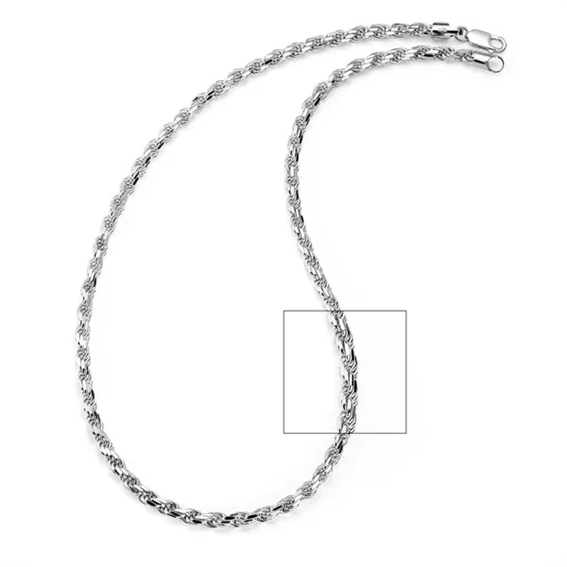 Men'S 5.5MM Diamond-Cut Italian Rope Chain Sterling Silver 925 Necklace