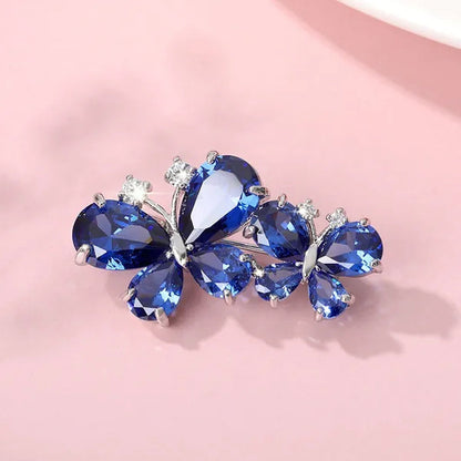 7 colors New Rhinestone Brooches for Women Butterfly Brooch Wedding Fashion Jewelry Gift Women Cute Zinc Crystal Butterfly Enamel Pin Accessories Arrow