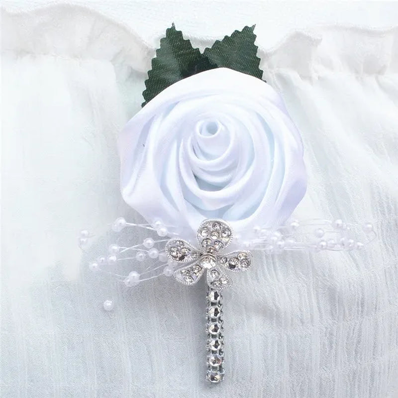 6Piece/Pack Custom Made Flower Lapel Pin Mens Wedding Boutonniere Handmade Wedding Brooch Buttonhole Grooms Boutonnieres XH0677Y