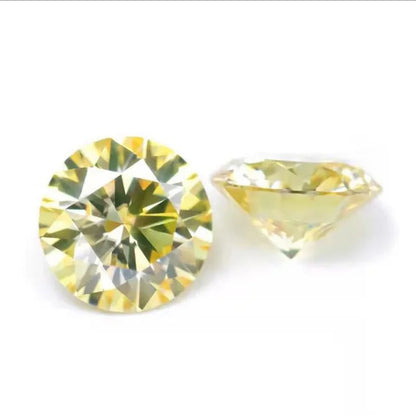 0.5ct Yellow Diamond Round Excellent Cut Loose Gemstone without GIA certificate
