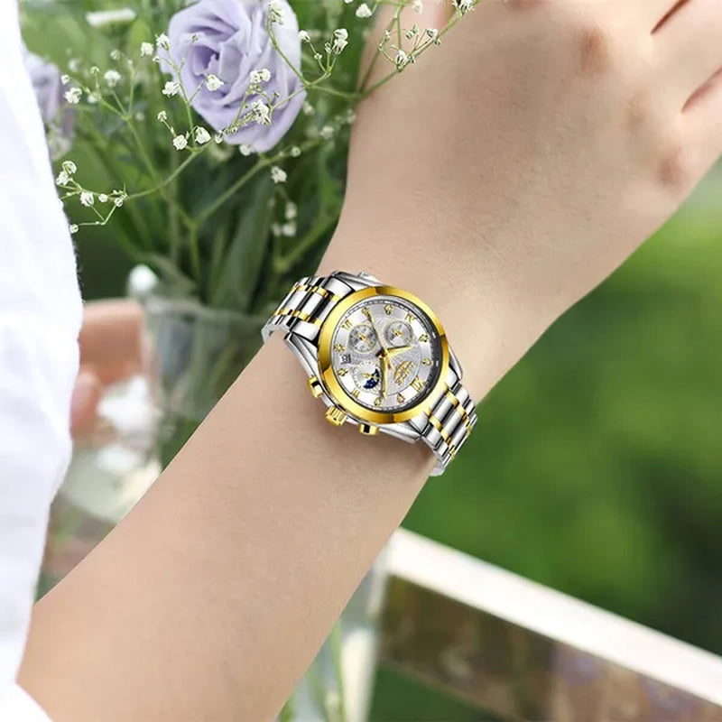 LIGE 2020 New Gold Watch Women Watches Ladies Creative Steel Women's Bracelet Watches Female Waterproof Clock Relogio Feminino