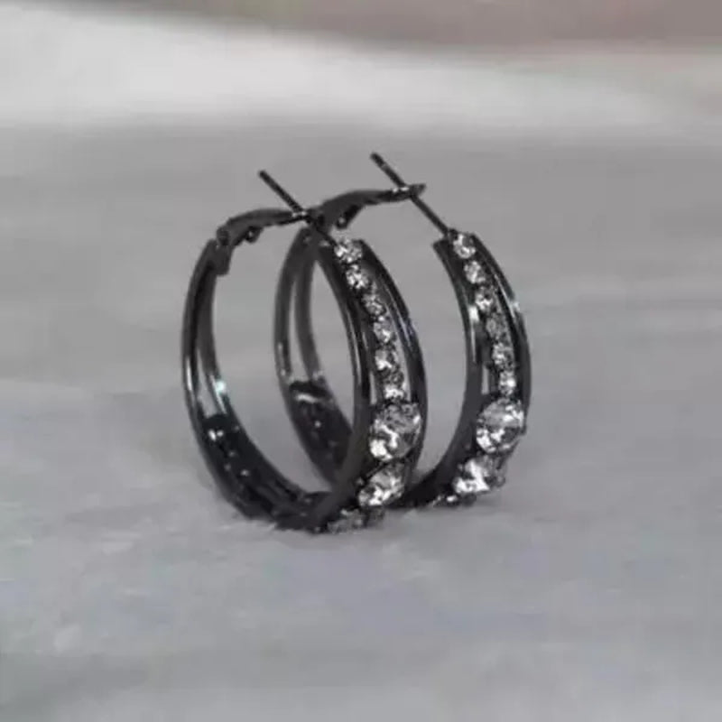 European and American Fashion Hoop Earrings Women'S Earrings Micro-Inlaid White Zircon Delicate Earrings Romantic Valentine'S Day Gift Engagement Earrings Wedding Earrings Anniversary Women'S Jewelry