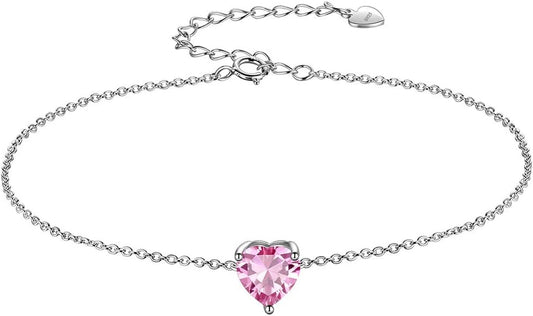 925 Sterling Silver 12 Birthstone Hearts Jewelry Women Crystal Wedding/Engagement/Bridal Heart Necklace/Earring/Ring/Bracelet Sets Jewellery