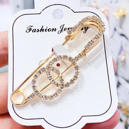 Women Brooch Pins Sweater Shawl Clips Crystal Brooches, Safety Pins Dress Shirt Clips for Women Rhinestone brooch women's anti slip button clothing accessories