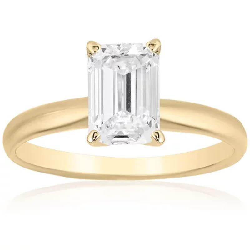 Superior Quality VS Collection 1.5 CT. T.W. Emerald Shaped Diamond Solitaire Ring in 18K Gold (I, VS2)