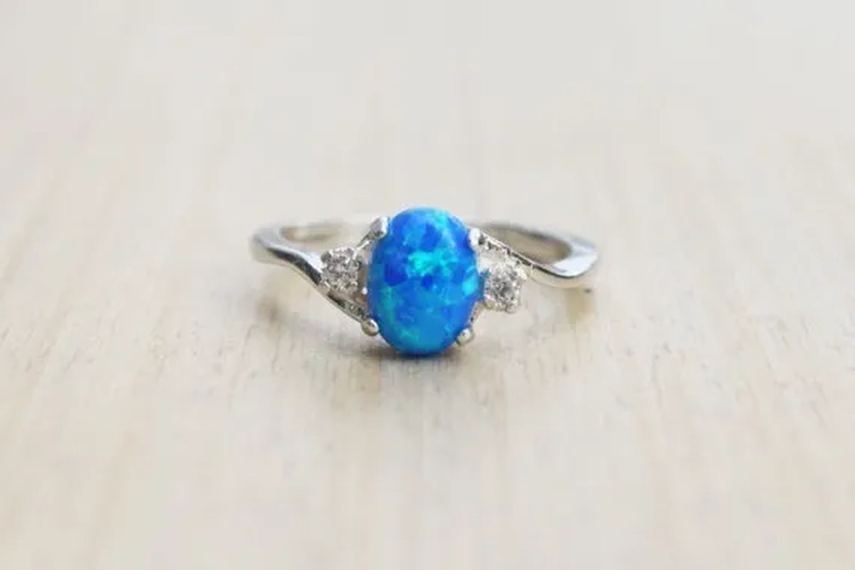 Exquisite Women's Ring Oval Cut Fire Opal Diamond Jewelry Birthday Proposal Gift Bridal Engagement Party Band Rings Size 5 - 11