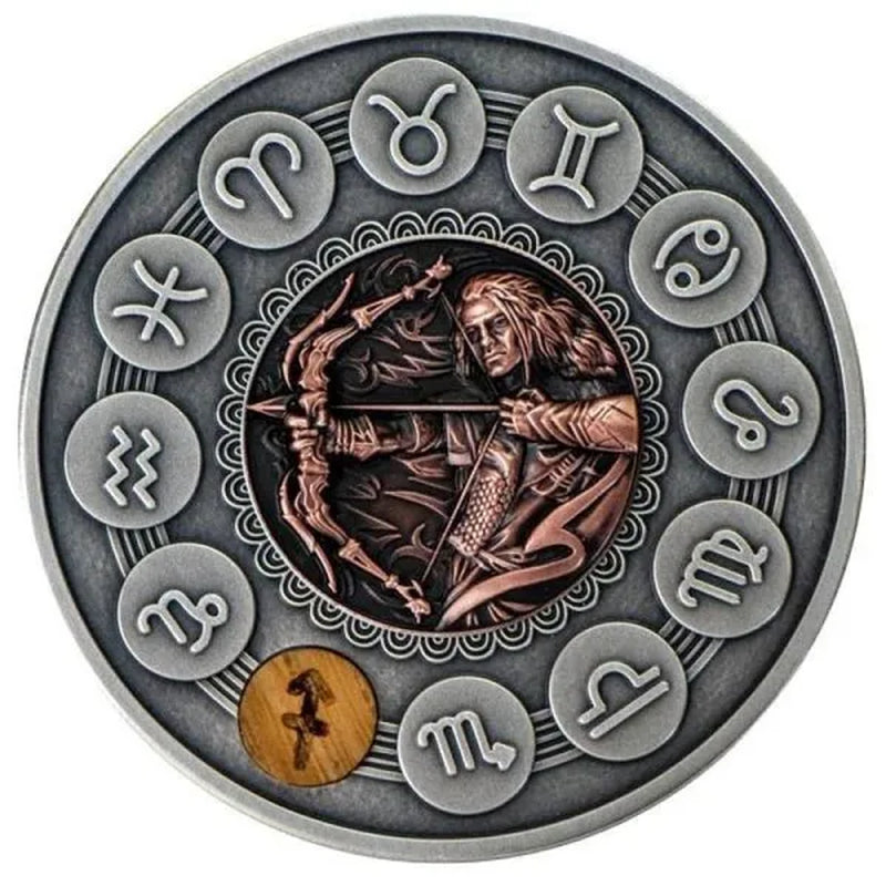 Zodiac 12 Constellation Relief Painting Commemorative Coins Replica Collectible Souvenir Gift