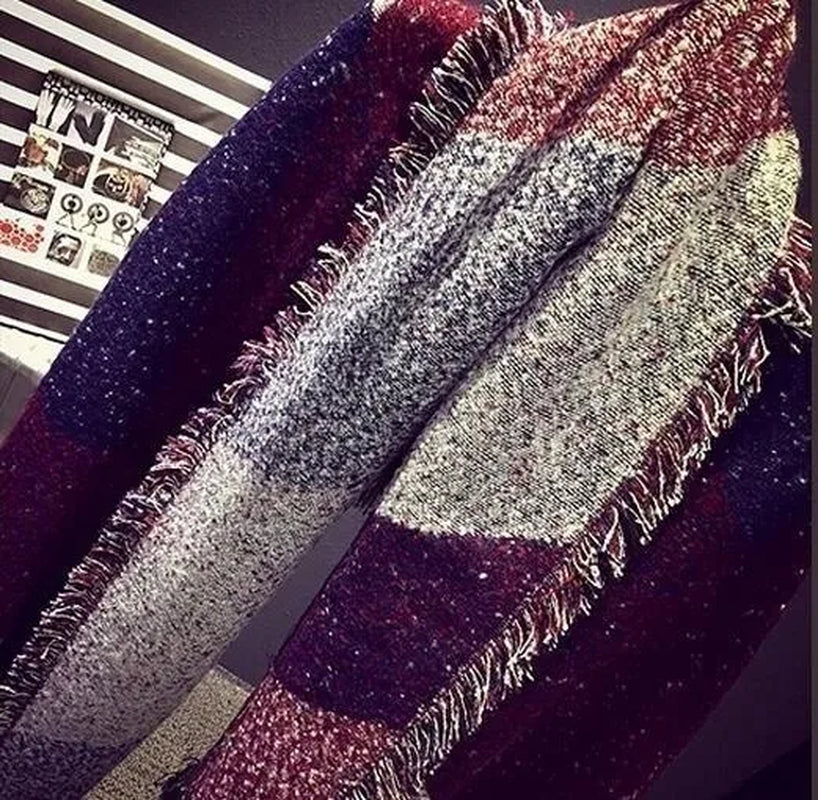 2023 Winter Spring Women'S Scarf Warm Wool Cashmere Stole Scarves Vintage Scarf Elegant Scarf Shawl
