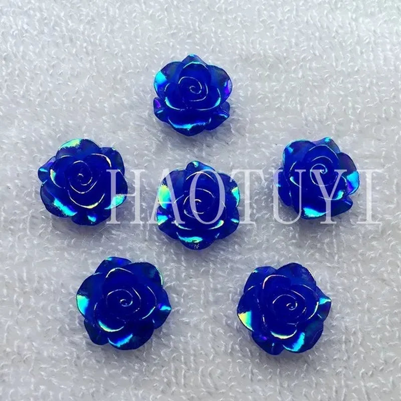 60pcs 10mm New fashion style Flower Rhinestone AB Resin Flatback handsewing gem stones crystal