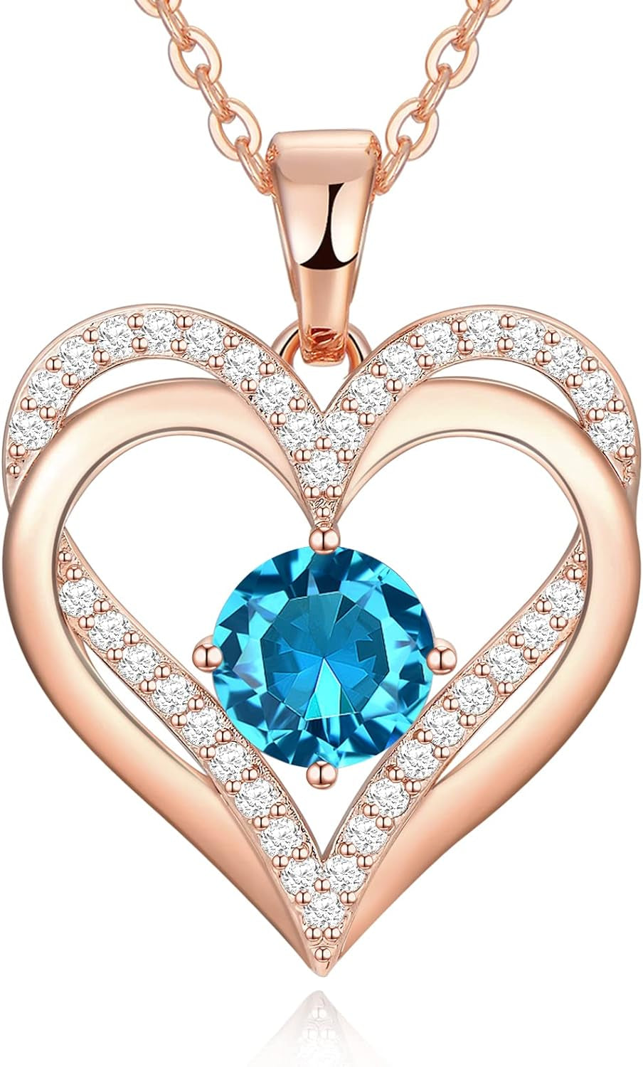 Necklaces for Women Rose Gold Birthday Gifrs for Wife Valentines Christmas Anniversary Mother'S Day Birthstone Jewelry Gift for Her Mom Wife Girlfriends