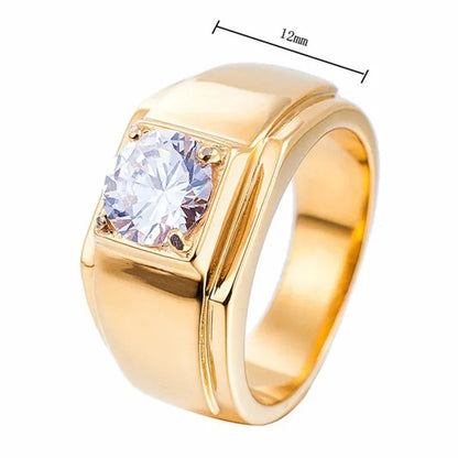 NOVE JEWELRY women men fashion 316L stainless steel charm cubic zirconia cz exquisite ring new elegant engagement & wedding band anniversary gifts silver / gold US Size 7 to 11