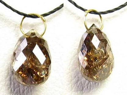 1.19 Cts Champagne Diamond Briolette 18K Pendant | 8X5X3Mm | 1 Diamond |