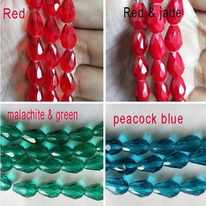 Multi-Color Top Quality Crystal Tear Drop Shape Beads Crystal Glass Beads Loose Spacer round Beads for Jewelry Making