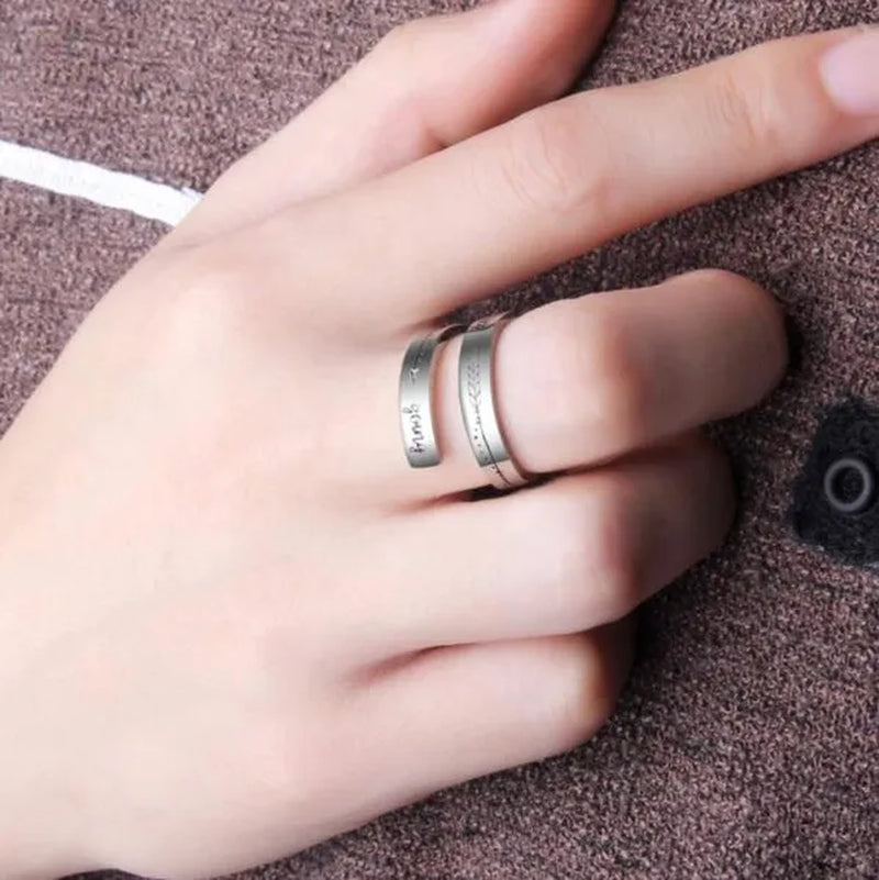 ANTIQUE DESIGN 925 Sterling Silver Ring Silver Keep Going Ring Inspirational Ring New Men's Women's Engraving Jewelry