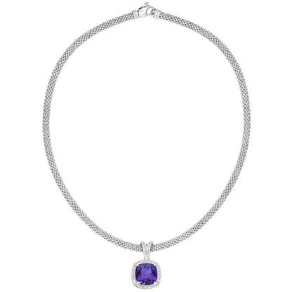 Amethyst and White Topaz Necklace in Italian Sterling Silver