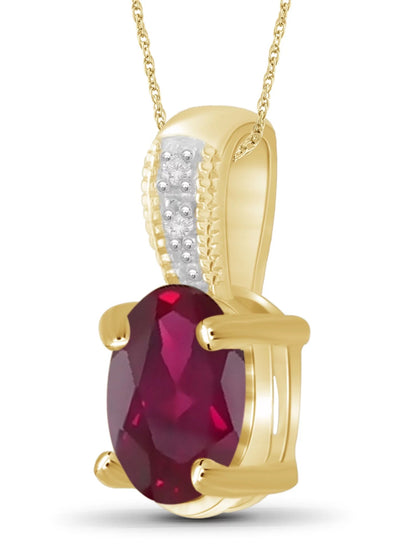 0.90 Carat T.G.W. Ruby Gemstone and White Diamond Accent Pendant