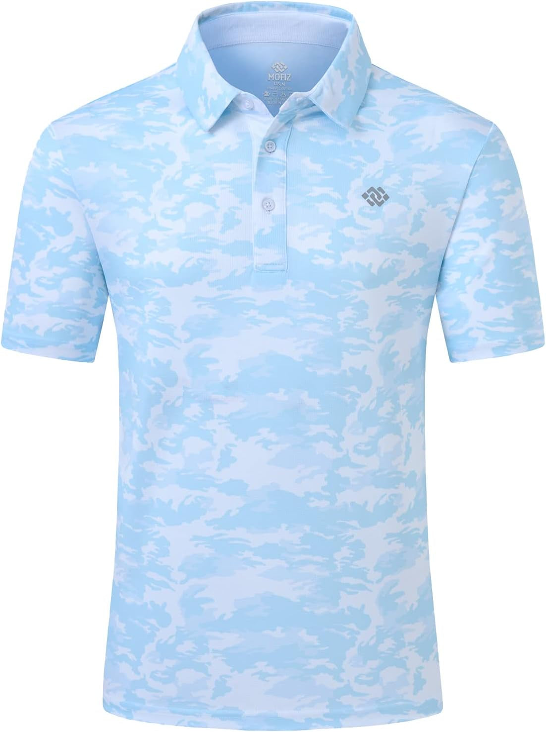 Men'S Camo Polo Golf Shirt Hiking Dry Fit Short Sleeve T-Shirts Pique Collared Polo Jersey