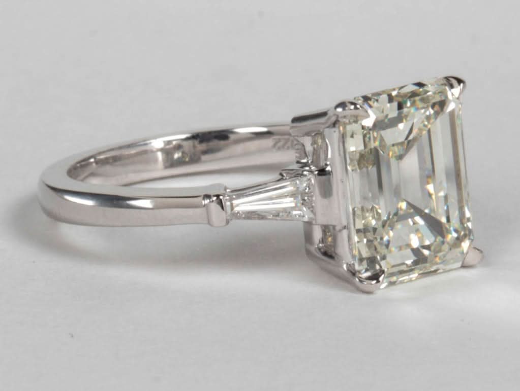 Classic Emerald Cut 4 Carat GIA Certified Diamond Engagement Ring