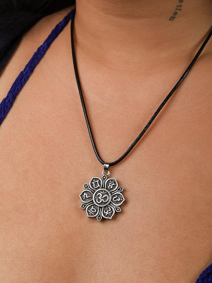 Buddhist Necklace, Dharma Wheel of Life Lotus Flower Yoga Pendant, Jewelry Gift for Men and Women