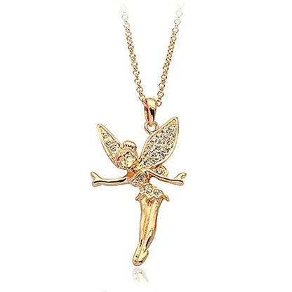 Exquisite Fashion Lovely Dancing Little Angel Pendant  Necklace Women's Zircon Exquisite Necklace Cartoon Jewelry Accessories Birthday Party Anniversary Gift