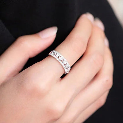 Women'S Fashion Ring Marquise Cut Rings for Women Princess Proposal Engagement Party Accessories Elegant Female Bride Wedding Band Anniversary Gift Size 4-12 Bague Femme