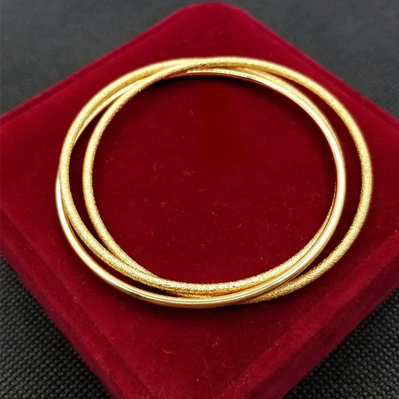 24K Pure Gold Multilayer Bracelet Set Women Bracelet Gold Jewelry