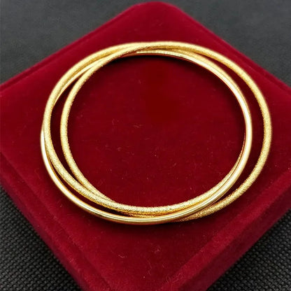 24K Pure Gold Multilayer Bracelet Set Women Bracelet Gold Jewelry