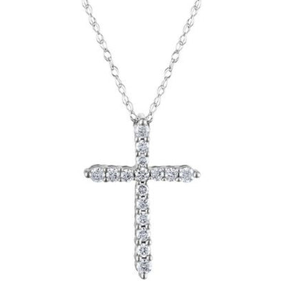 0.20 CT. T.W. Diamond Cross Pendant in 14K Gold H-I, I1