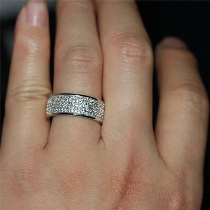 Vojo Hot Sale White Sapphire Diamond Wedding Band Rings Engagement Anniversary Party Jewelry gift