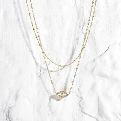 Layered Necklace Pendant Handcrafted 18k Gold Plated Delicate Circle Gold Necklace Layered Long Necklace Women