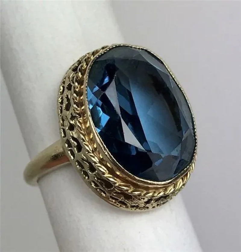Sparkling Women'S Fashion 925 Sterling Silver Ring Diamond Ring Blue Sapphire Bride Princess Wedding Band Engagement Party Anniversary Christmas Gift Ring Size 4-12