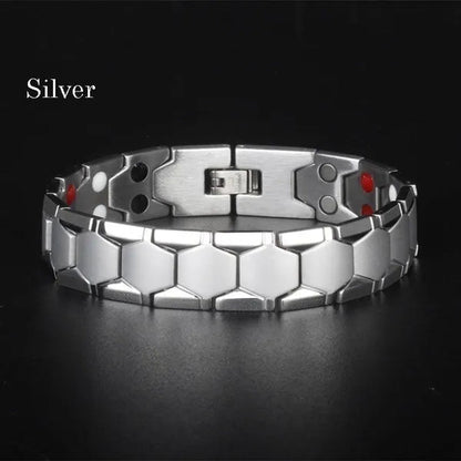 Hot sale! 2020 New Black Mens Energy Bracelet 4000 Gauss Titanium Magnetic Health 4 In 1 Bracelet Bio Therapy Fashion Stainless Steel Bracelet Pulsera De Energía