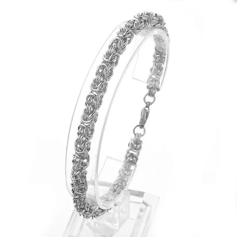 6/8/11mm Men Chain Silver Byzantine Stainless Steel Curb Chain Cuban Necklace 16"-40" Bracelet 7"-11"
