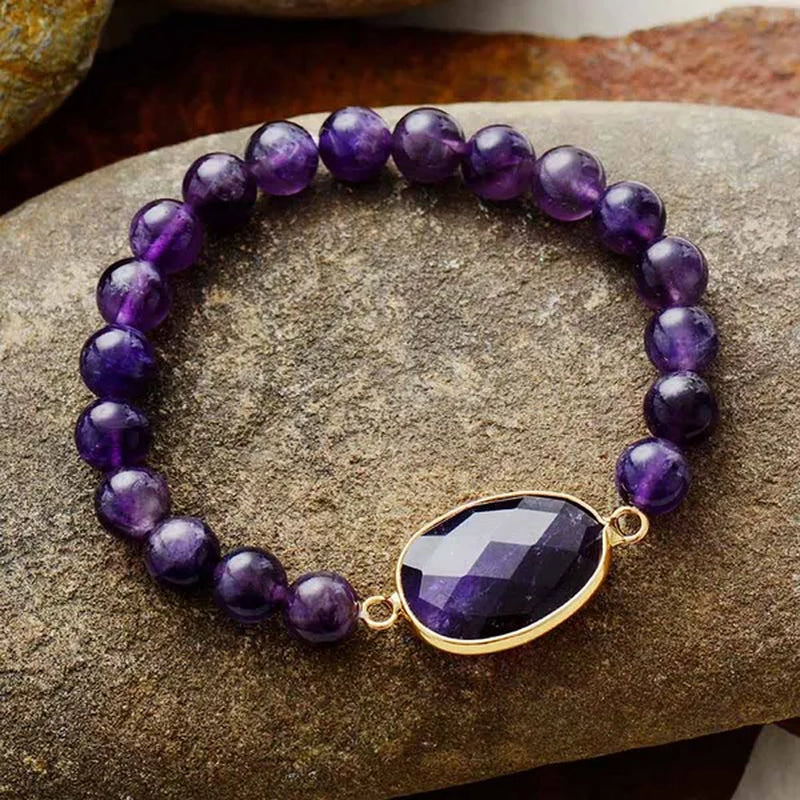 High End Women Bracelets Labradorite Stretch Bracelets Natural Stone Charm Elastic Statement Bracelet Jewelry laboratory