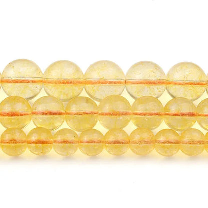 Citrines Yellow Crystal Stone round Beads Glass Beads for Bracelet Jewelry Making Bracelet Necklace 6/8/10Mm