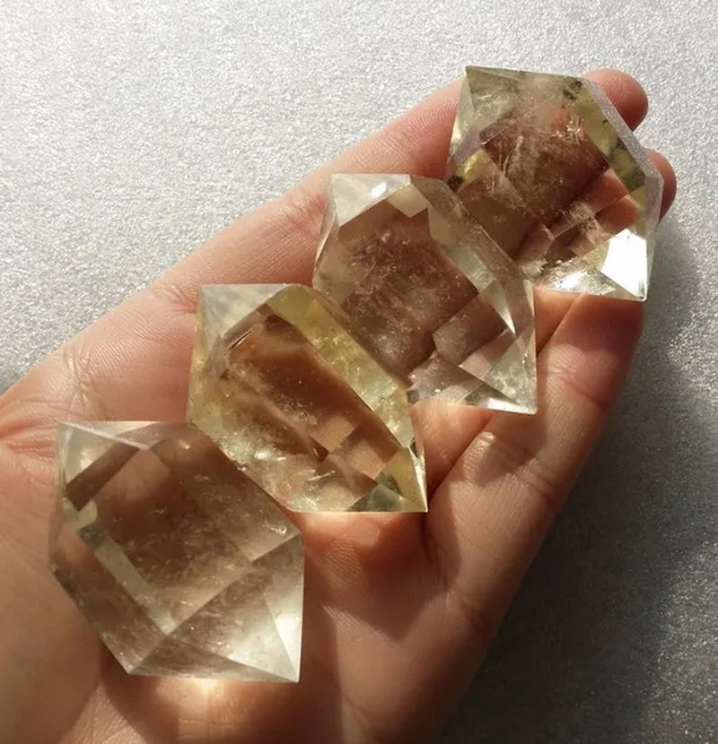 Natural citrine yellow crystal Double pointed Energy Bar crystal collection