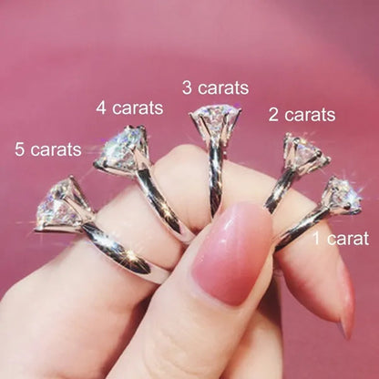 Moissanite Ring Classic Style Round Cut Ring Single Row Diamond Engagement Anniversary Ring 2Ct 3Ct 4Ct 5Ct
