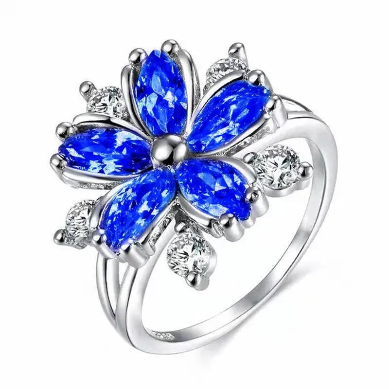 Elegant Women'S Flower Ring Luxury Pink Zircon Ring, Fashionable Flower Shape Women'S Ring, Engagement, Wedding Ring, Princess Ring, Promise Ring, Valentine'S Day, Christmas Gift. Size US5-11. Happy Shopping!