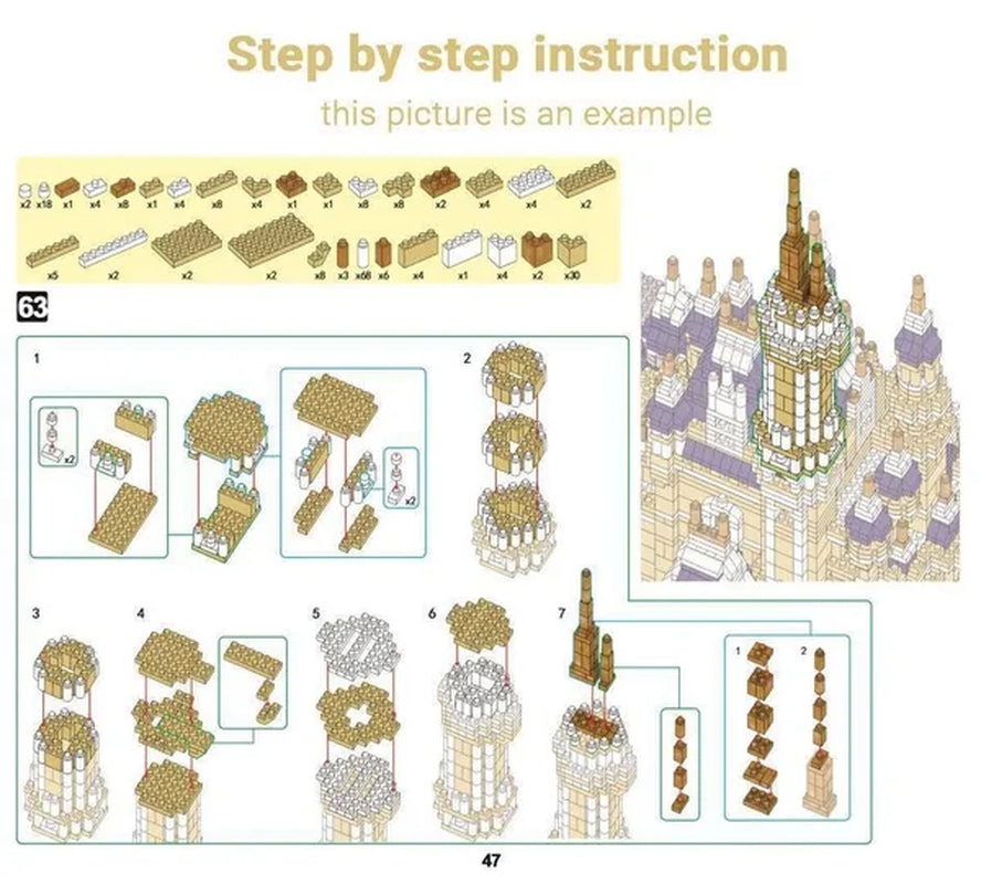 World Architecture Building Blocks Set Landmarks Diamond Blocks Toys (Height 20-40Cm) Saint Basil'S Cathedral, Big Ben, Taj Mahal, White House, Louvre Museum, Arc De Triomphe, London Bridge