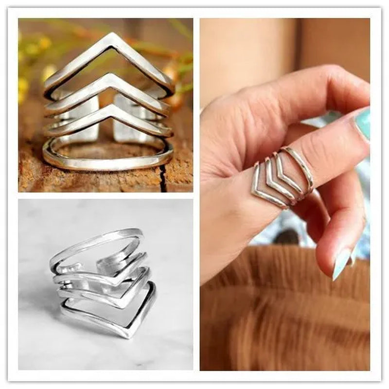 ANTIQUE DESIGN Sterling Silver Ring for Women Boho Thumb Chunky Adjustable Men's Women's Meditation Statement Jewelry