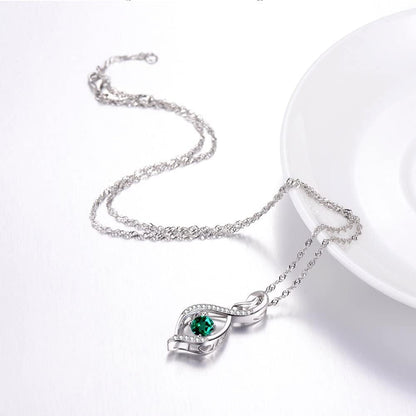 Birthday Gifts for Mom Women Endless Love Necklace 925 Sterling Silver with June July Birthstones Pearl Ruby Jewelry Gifts for Her