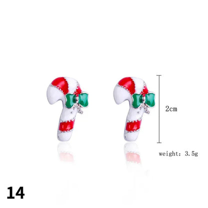 Christmas Jewelry with Diamond Snowflake Bell Christmas Earrings Christmas Tree Earrings Set Christmas Earrings Deer Stud Earrings