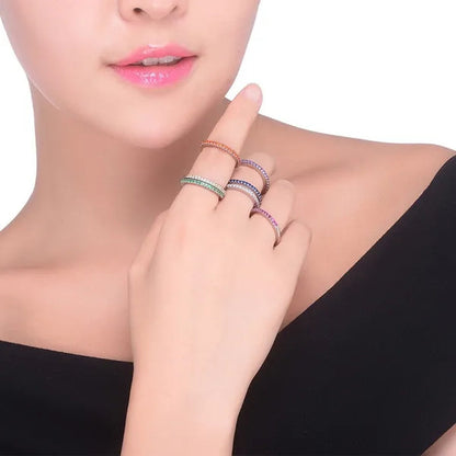 Gorgeous Silver White Sapphire White Sapphire & Aquamarine & Sapphire & Ruby Ring Rings Natural Gemstones Birthstone Engagement Ring