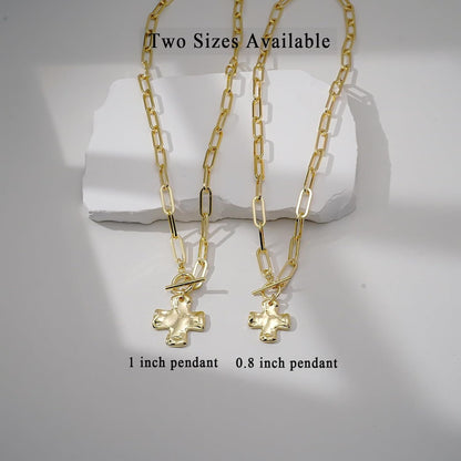 Chunky Cross Necklace for Women Trendy Gold Silver Layered Statement Cross Pendant Charm Necklace Vintage Paperclip Herringbone Snake Choker Chain Costume Jewelry Set Gift Non Tarnish