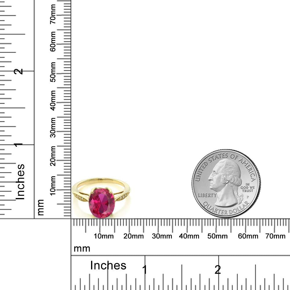 14K Yellow Gold Oval Gemstone Birthstone and Diamond Engagement Ring | Oval 10X8MM | Wedding Engagement Anniversary Promise Gold Ring for Women
