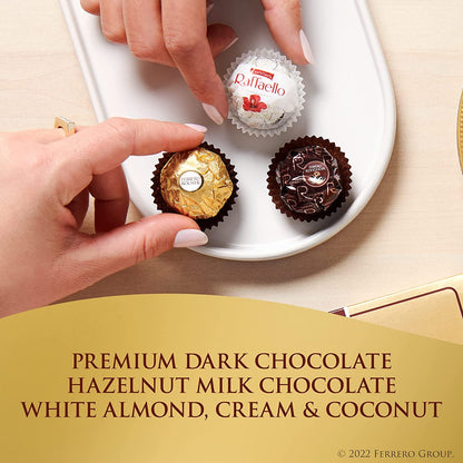 , 48 Count, Premium Gourmet Assorted Hazelnut Milk Chocolate, Dark Chocolate and Coconut Chocolates, Chocolate Gift Box, 18.2 Oz