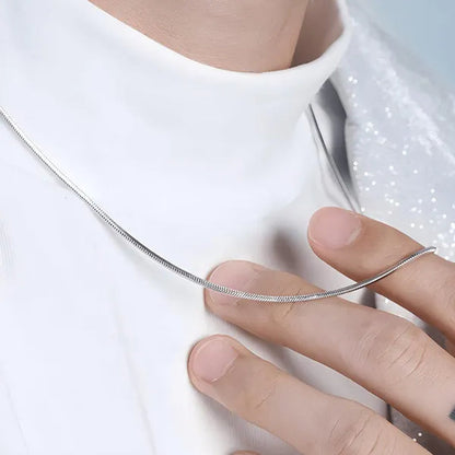 Fashion 925 Silver 1mm Chain Necklace 16 - 30 Inches