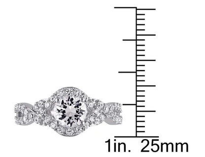 2.20 Carat (Ctw) Lab-Created White Sapphire Crossover Ring in Sterling Silver