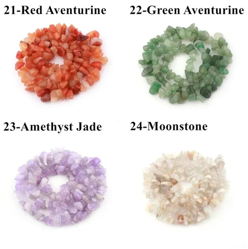 Natural Stone 5-8MM Irregular Shape Freeform Chip Bead Pink Quartz Amethysts Agates Lapis lazuli For Jewelry Making DIY Bracelet16"