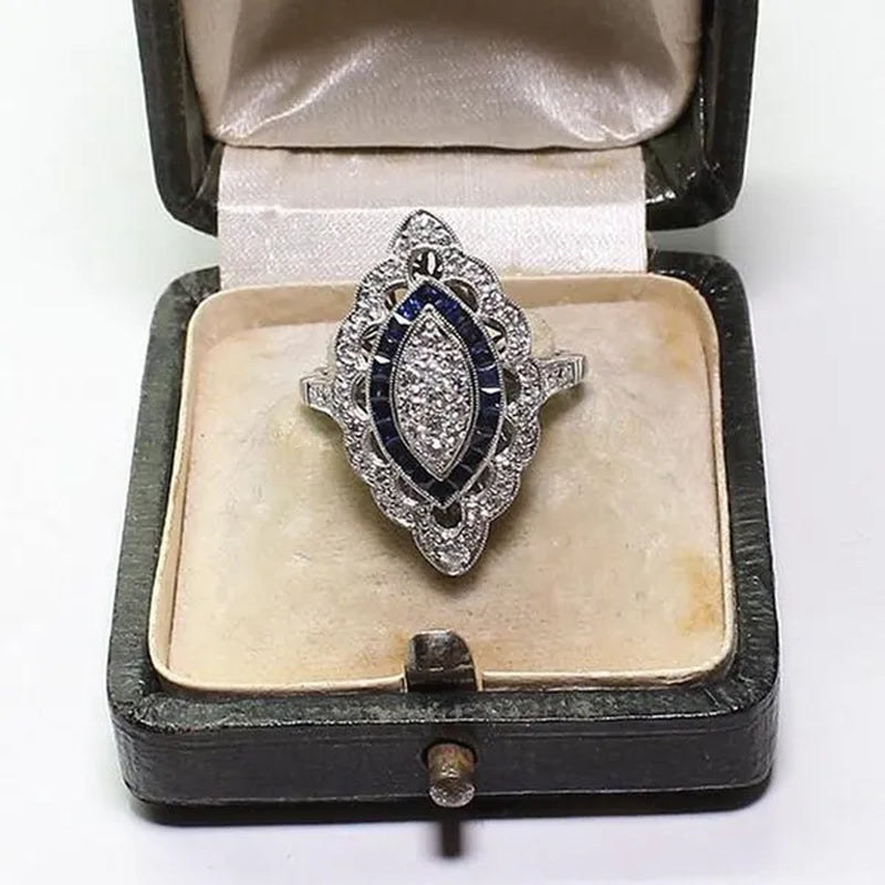 Antique Art Deco Big Ring Bridal Wedding Marriage Engagement Luxury Jewelry